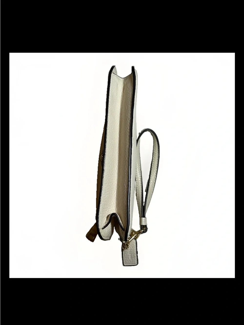 Coach Crosby Clutch with Bow, Chalk Pebbled Leather, Brass Zippers, 2015